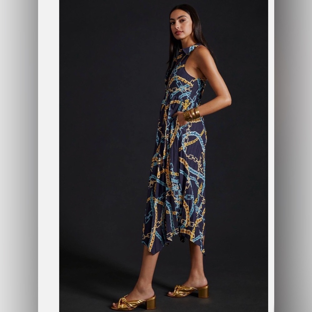 Anthropologie Maeve Pleated Midi Dress